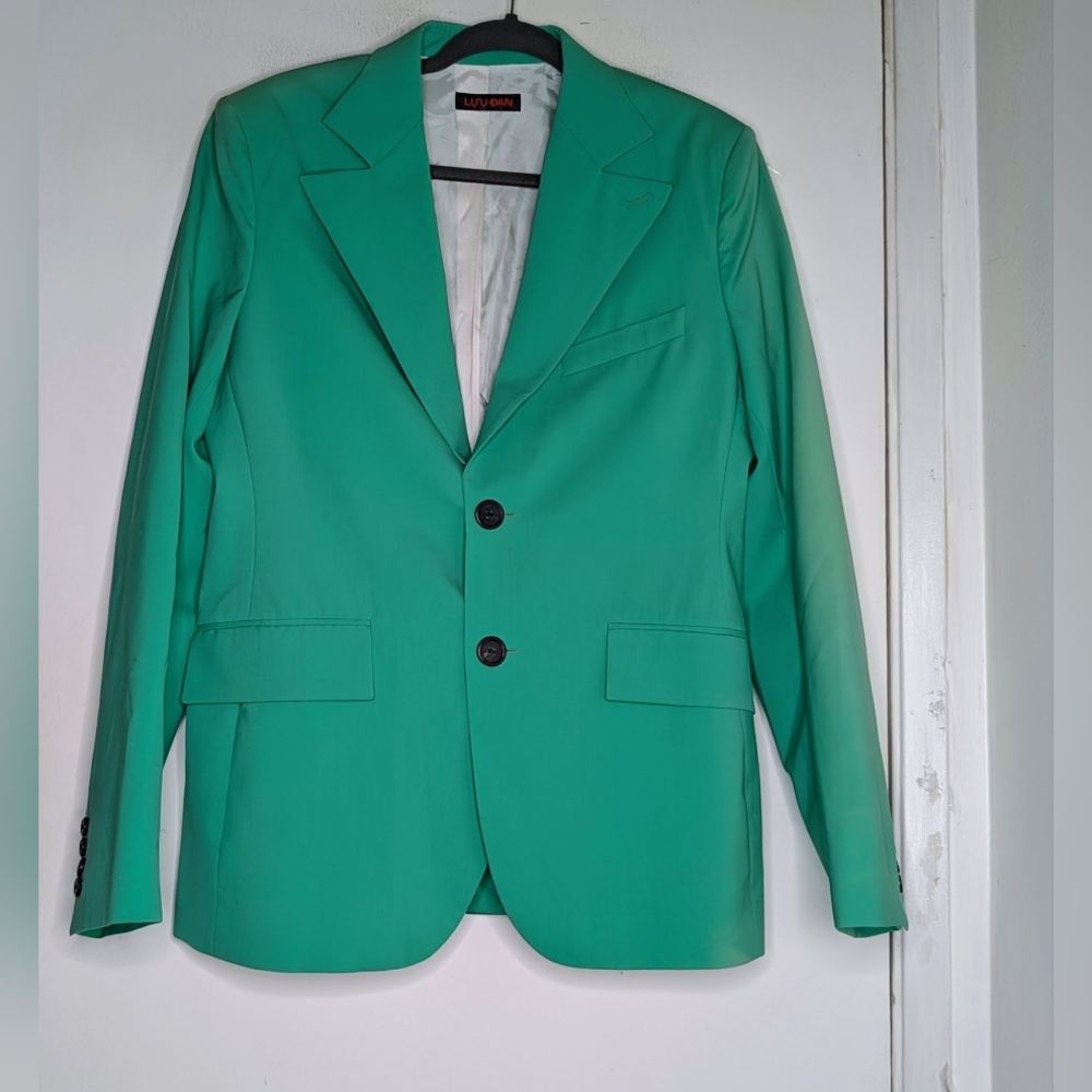 LU'U DAN Ssense Exclusive Green 70's Blazer